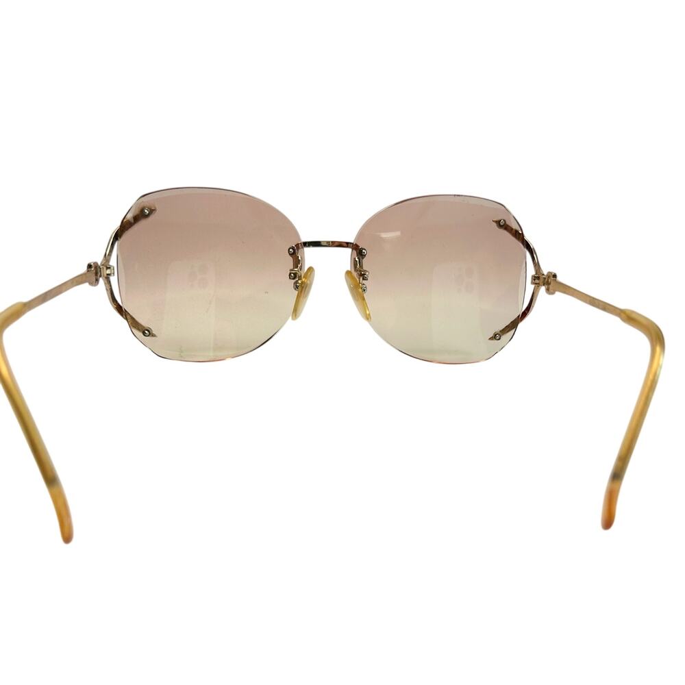 YSL - Yves Saint Laurent Amber / Rose Colored Rimless Sunglasses with Case - Picture 10 of 16
